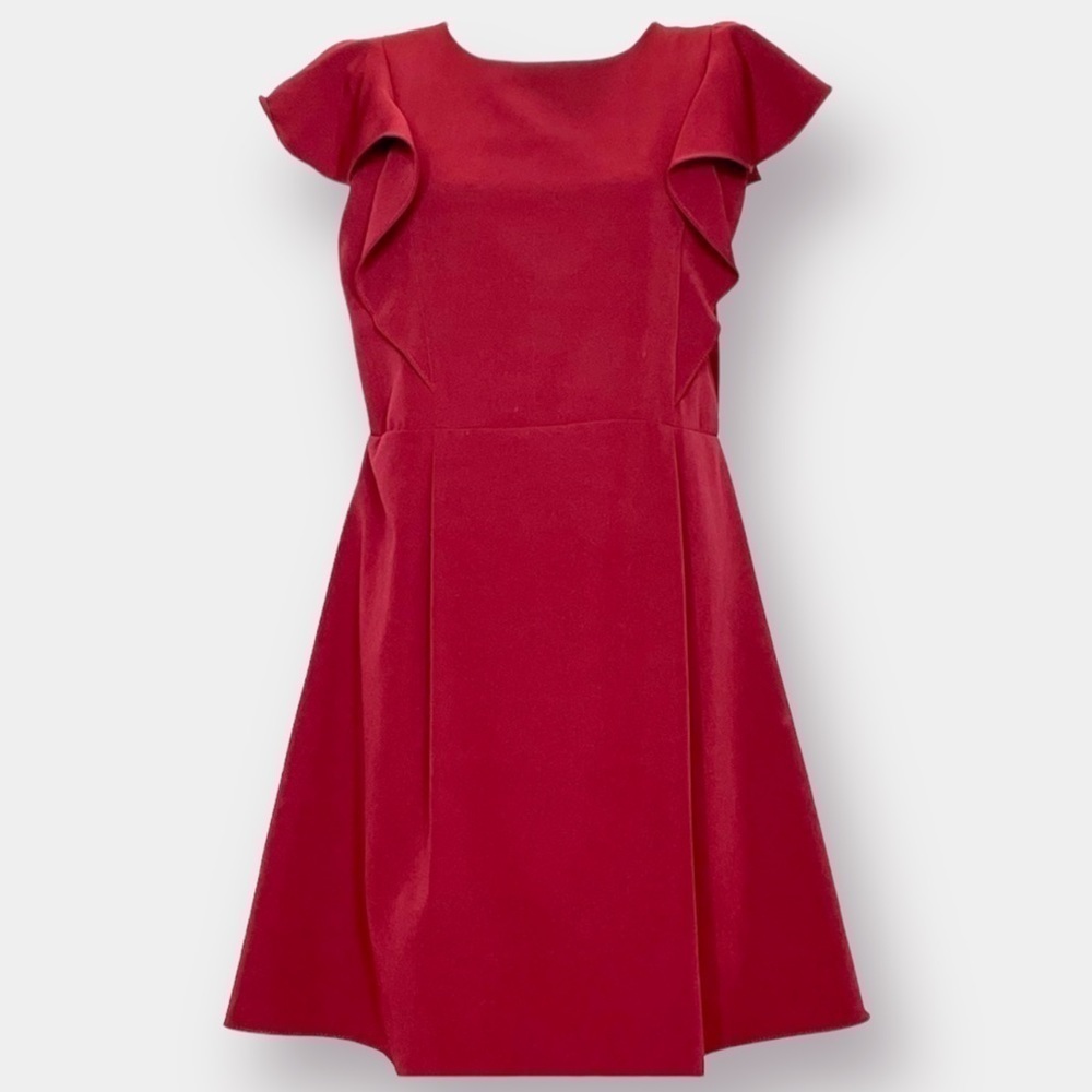A Line Dress Knee Length Short Ruffles Sleeves Girl's Plus Size